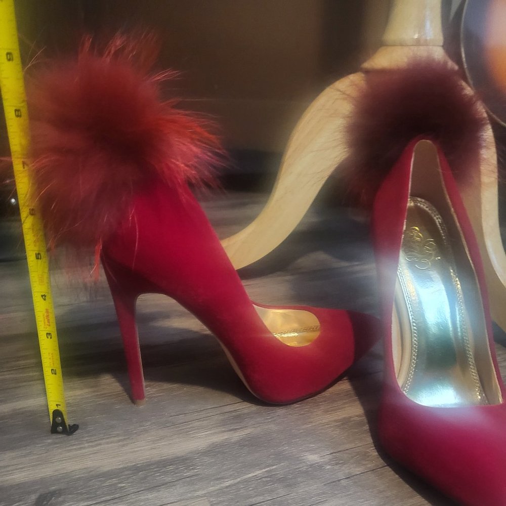 red velvet high heels